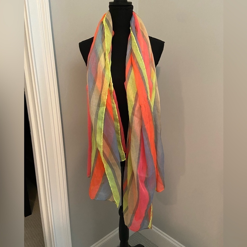 Bright neon multicolor scarf/wrap